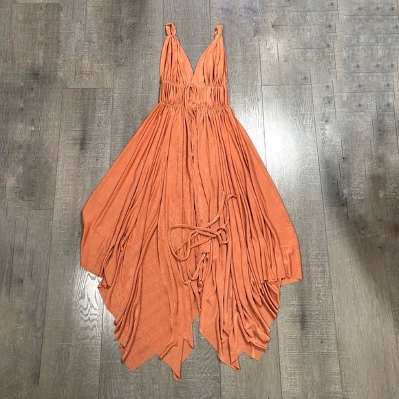 Olivaceous Midi Dress Size Small Asymmetrical Hem Size Small - Picture 4 of 5